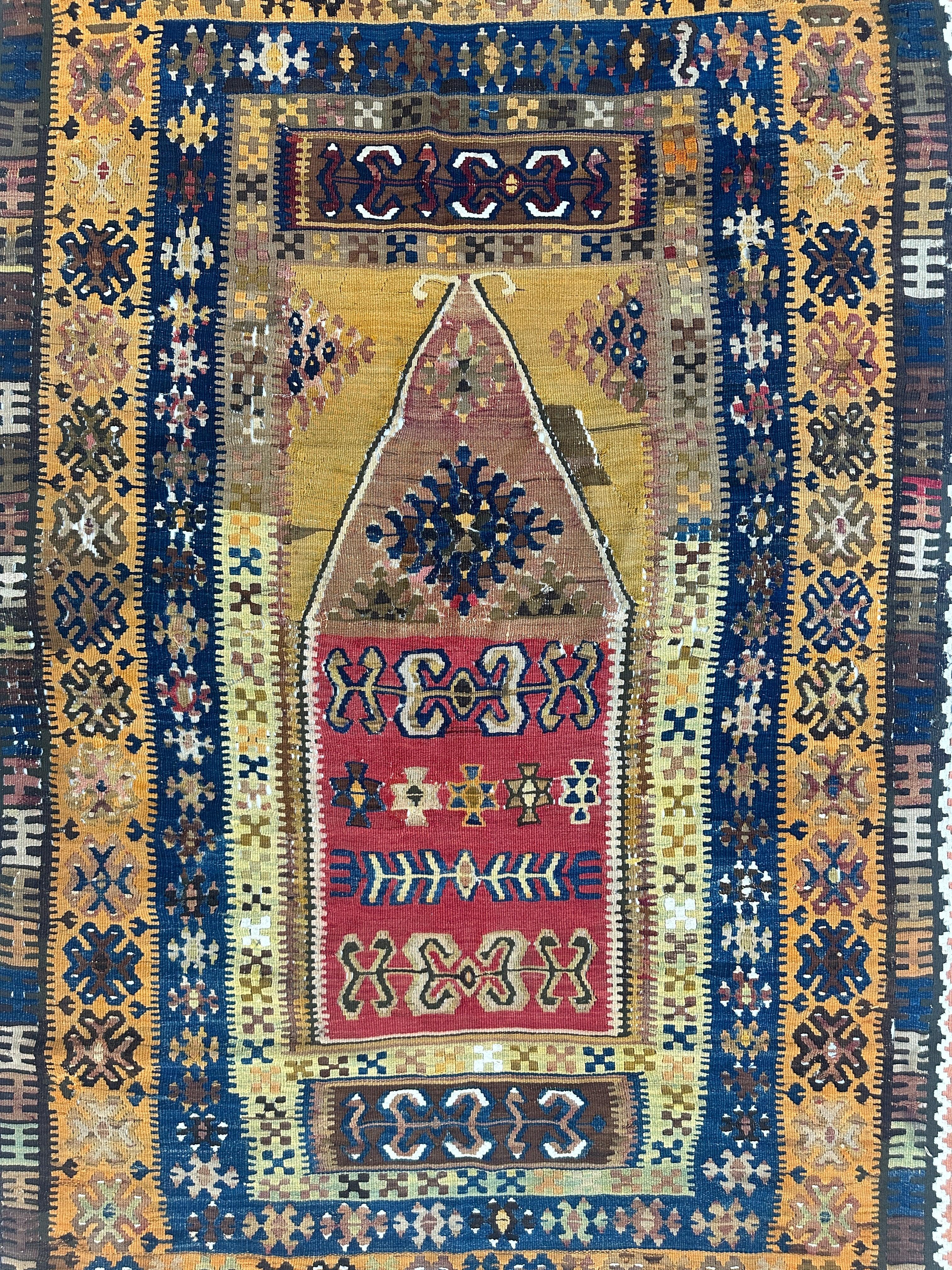 Antique Anatolian Wool Prayer Rug 4’ x 6’6” Rugistan
