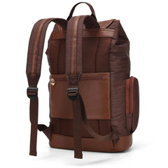Brown backpack on a white background