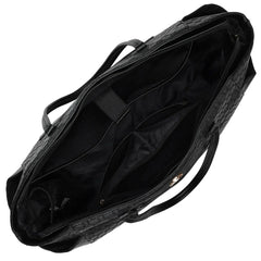 Black bag with a textured pattern on a white background