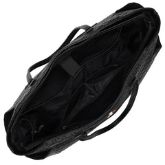 Black bag with a textured pattern on a white background