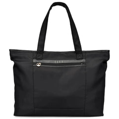 Black tote bag with 'ELLE' branding on a white background
