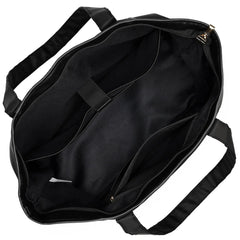 Black bag with straps on a white background