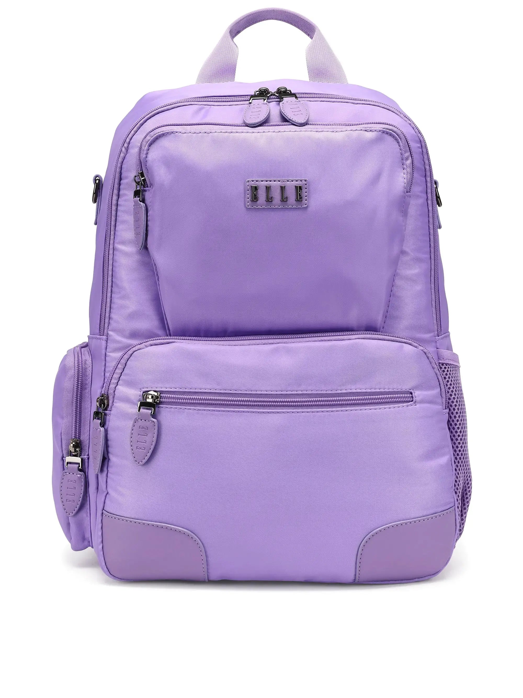 Purple backpack on a white background