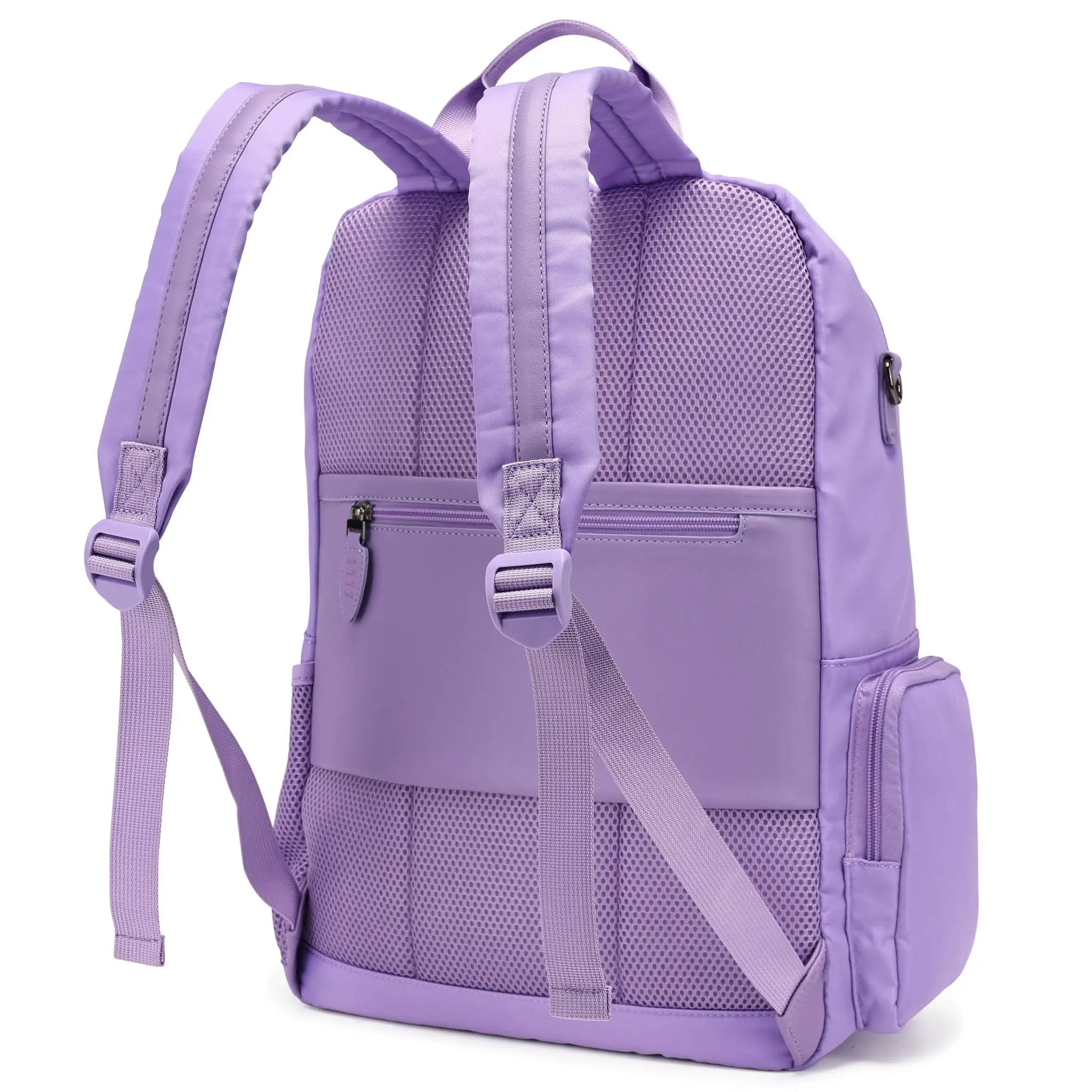Purple backpack on a white background