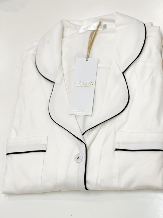 SALUA Luxury Sleep Shirt in Brushed Pima Cotton - Long Salua Lingerie