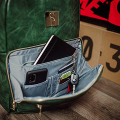 Emerald Green Leather Commuter Bag (XL Design) Sole Premise