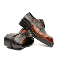 Exotic Crocodile Leather Derby Shoes