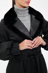 Genuine Mink Fur Real Python Leather Trim Coat Alaska® Outerwear Company