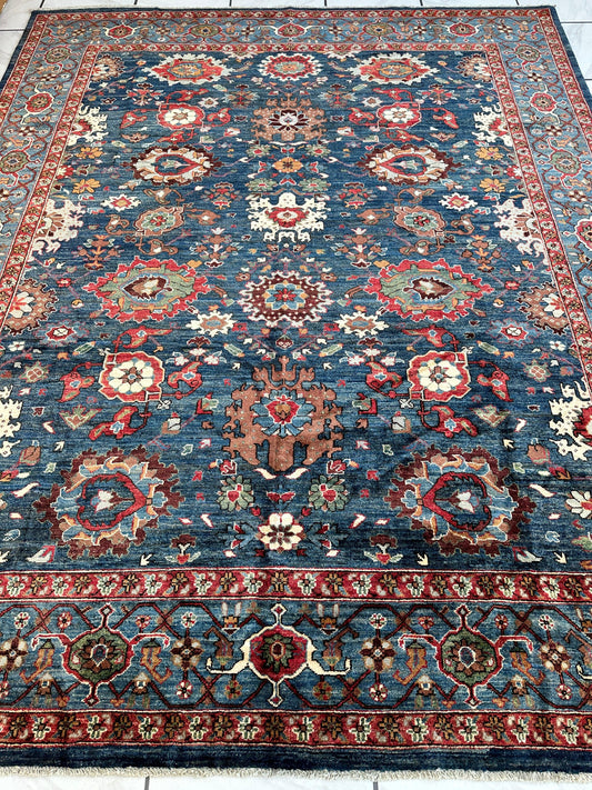 Trasitional Serapi Ghazni Wool Rug – 8' x 10’ – Intricate Floral Design Rugistan