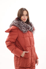 Genuine Silver Fox Fur Trim Down Coat Alaska® Outerwear Company