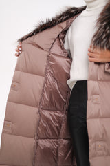 Rei Silver Fox Fully Lined Hood Down Coat in Blush Alaska® Outerwear Company
