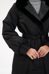 Genuine Mink Fur Real Python Leather Trim Coat Alaska® Outerwear Company