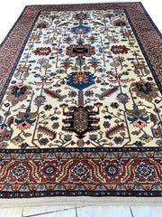 Hand-Knotted Vintage Afghani Serapi Wool Rug – 10'10" x 15'10" – Elegant Traditional Area Rug Rugistan