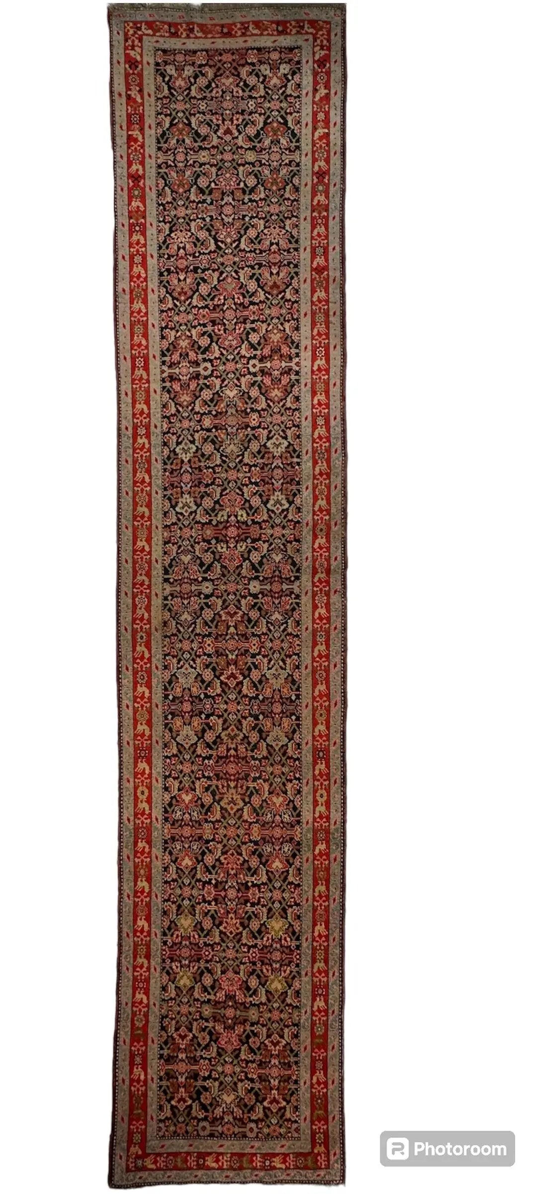 3’4” x 17’ Karabkah Antique Caucasian Wool on Wool Runner Rugistan