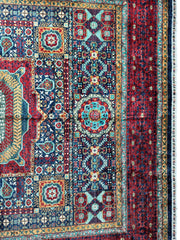 Hand-Knotted Mamluk Wool Rug – 8'4" x 9'9" – Intricate Geometric Masterpiece Rugistan