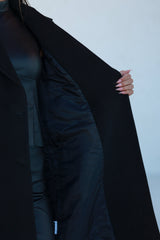 Alaska Classic Cashmere Blend Overcoat in Black