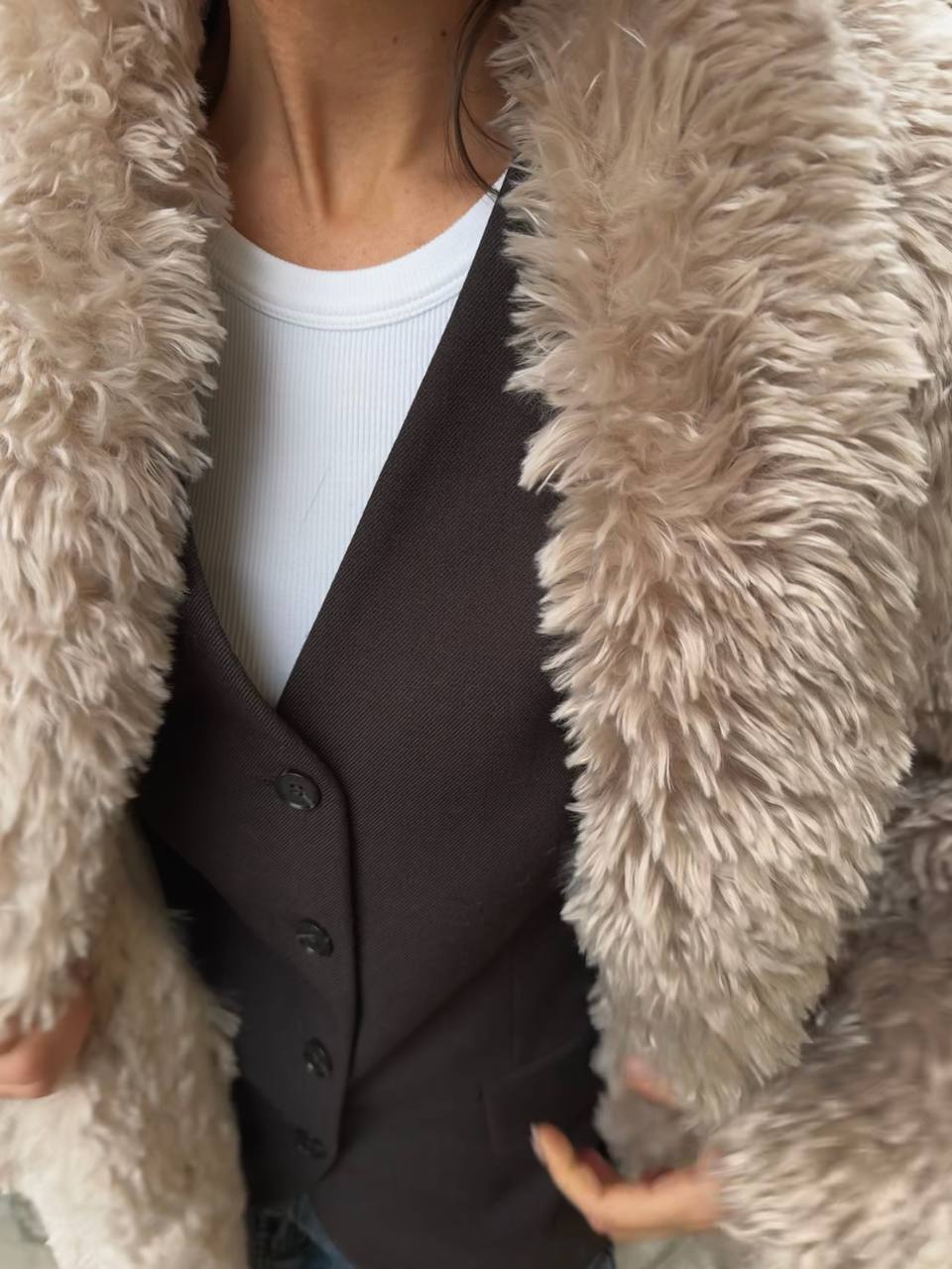Faux Fur Coat with Leather Belt Alaska® Outerwear Company
