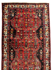 Vintage Persian Hosseinabad Runner Rug - 4’2” x 10’5” - Handwoven Wool, Circa 1950s Rugistan