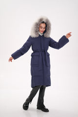 Genuine Silver Fox Down Fill Coat