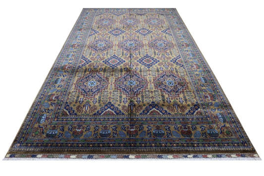 Hand-Knotted Zerkhaki Afghan Wool Area Rug – 6'7" x 9'7" | Rich Brown Tones, Durable Craftsmanship Rugistan