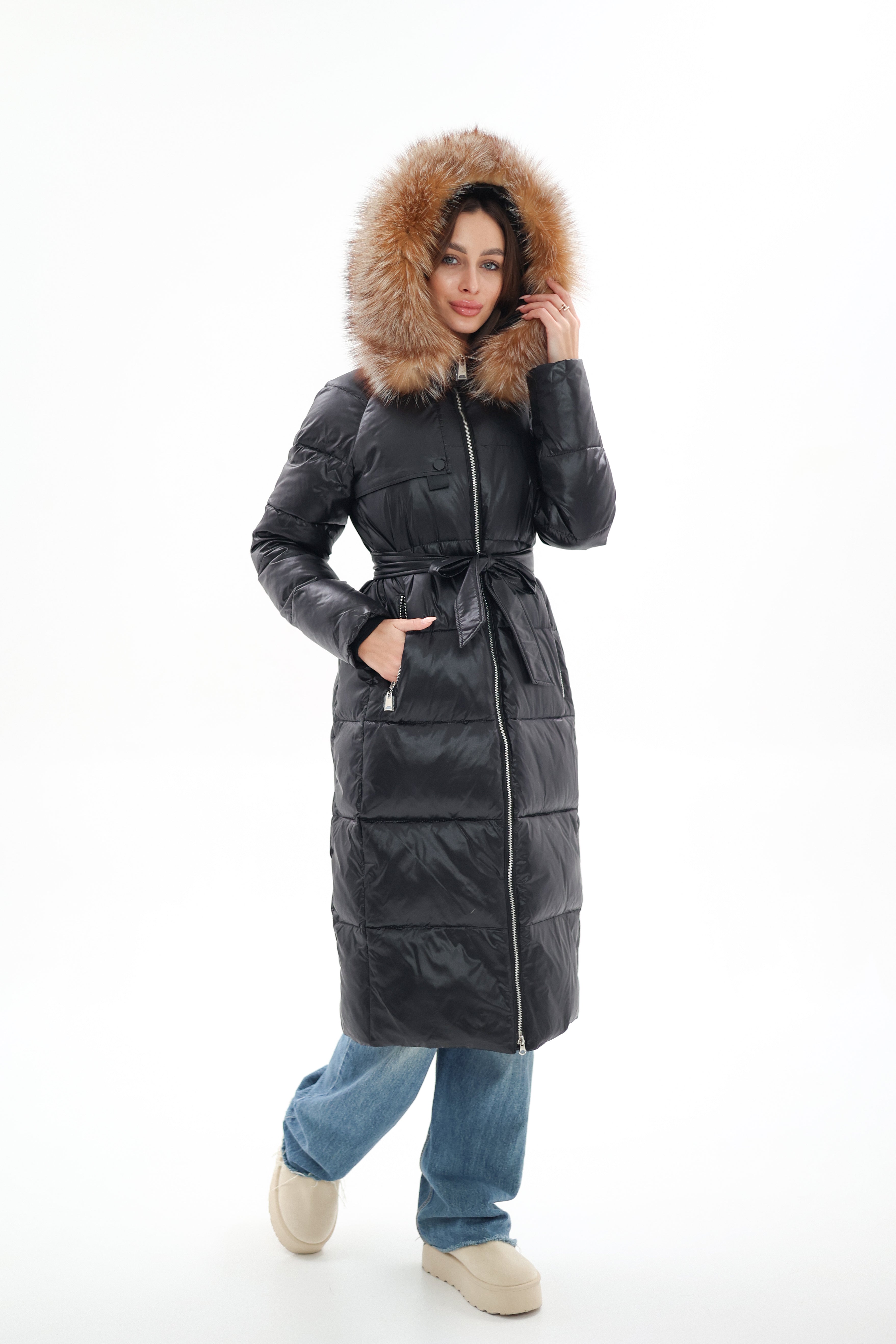 Genuine Silver Fox Fur Alternative Down Fill Coat Alaska® Outerwear Company