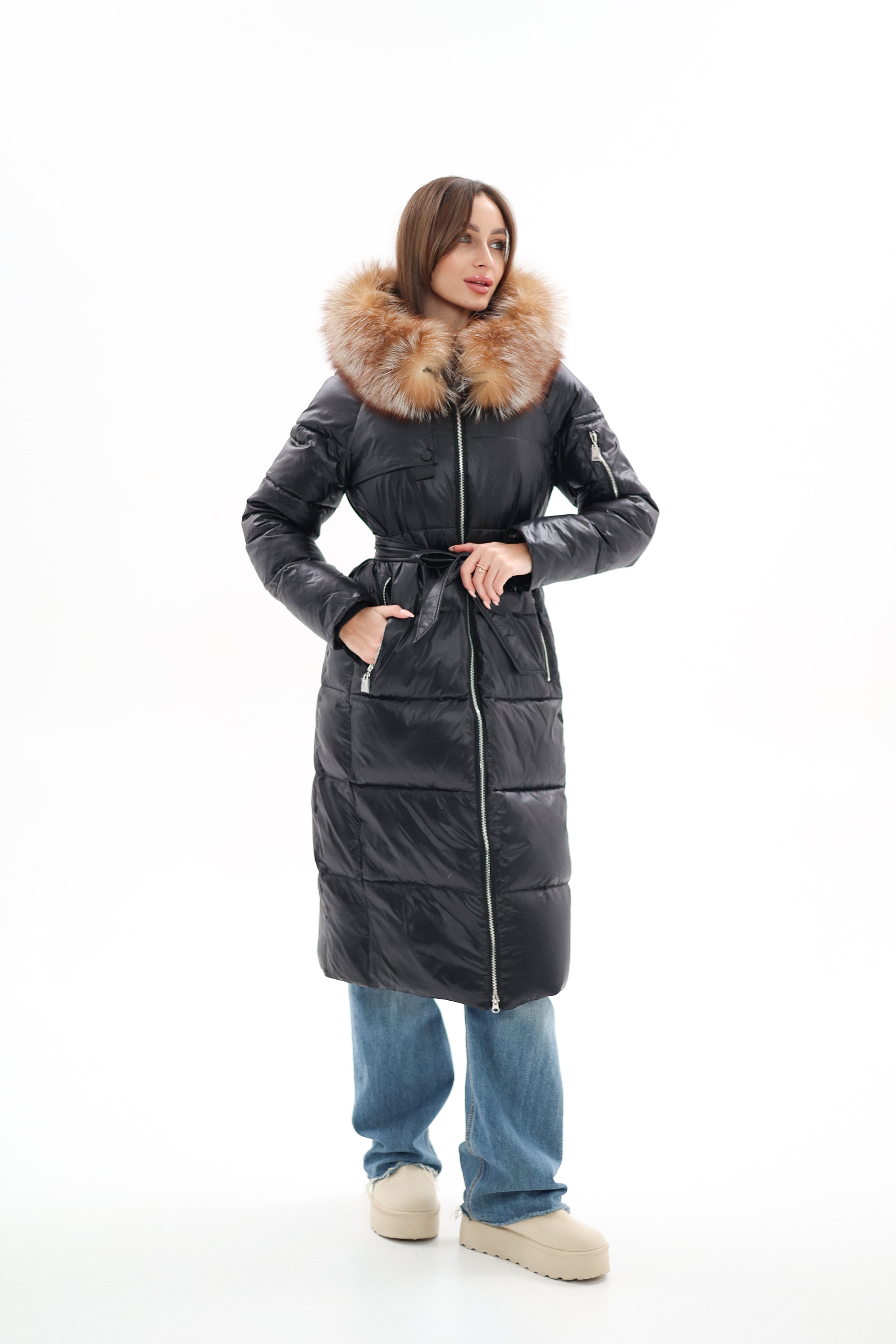 Genuine Silver Fox Fur Alternative Down Fill Coat Alaska® Outerwear Company