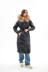 Genuine Silver Fox Fur Alternative Down Fill Coat Alaska® Outerwear Company