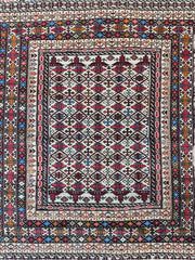 Hand-Woven Afghani Maliki Soumak Wool Kilim Rug - 4'2" x 6'6" Rugistan