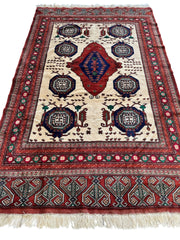 Hand-Knotted Afghani Kazak Wool Rug - 4'8" x 7'2" Rugistan