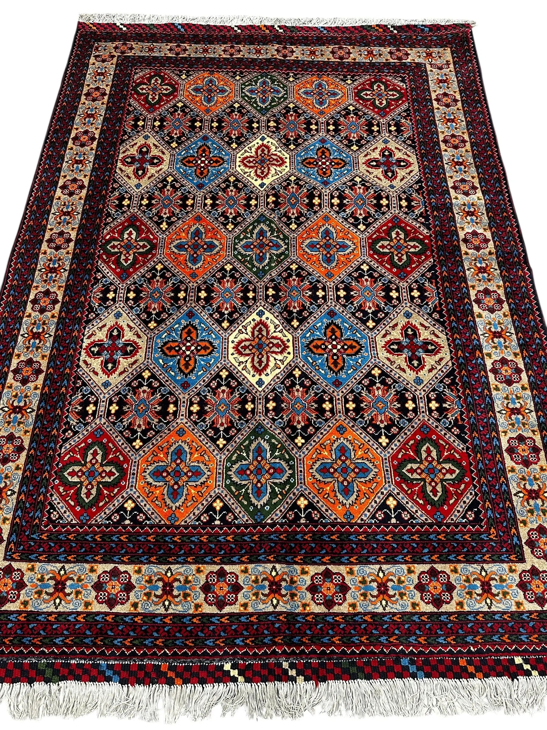 Hand-Knotted Afghani Kashi Wool Rug – 4’9″ x 6’10″ Rugistan