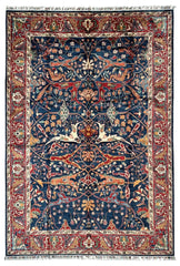 Hand-Knotted AfghanI Bidjar Ghazni Wool Rug – 6'7" x 9'10" – Elegant Floral Design Rugistan