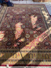 Red Peshawar Hand Knotted wool rug 8’1” x 10’2” Rugistan