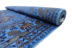 Hand-Knotted Zerkhaki Afghan Wool Area Rug – 6'6" x 10' | Elegant Blue Tones, Handmade Quality Rugistan