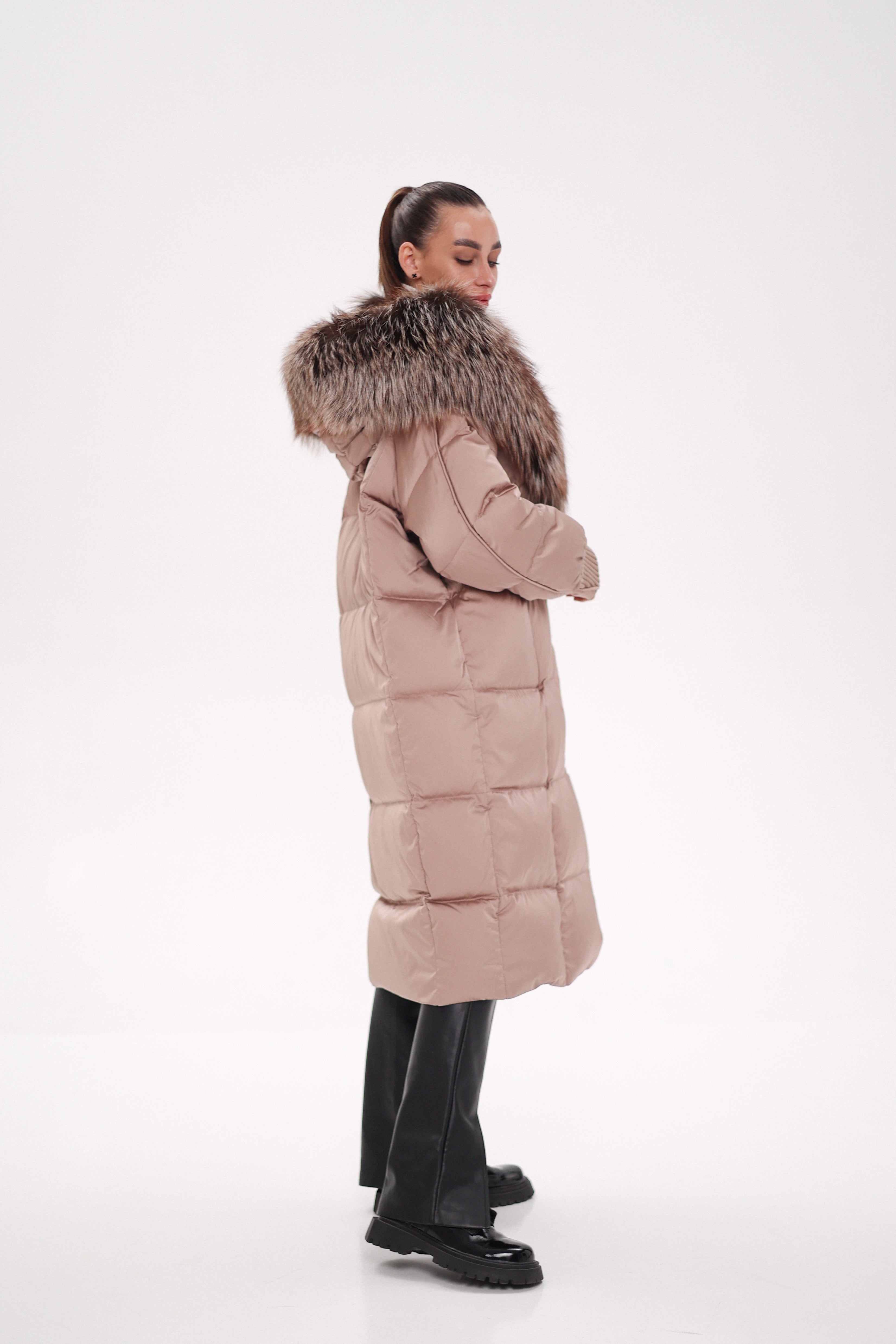 Rei Silver Fox Fully Lined Hood Down Coat in Blush Alaska® Outerwear Company