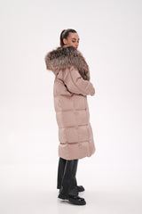 Rei Silver Fox Fully Lined Hood Down Coat in Blush Alaska® Outerwear Company