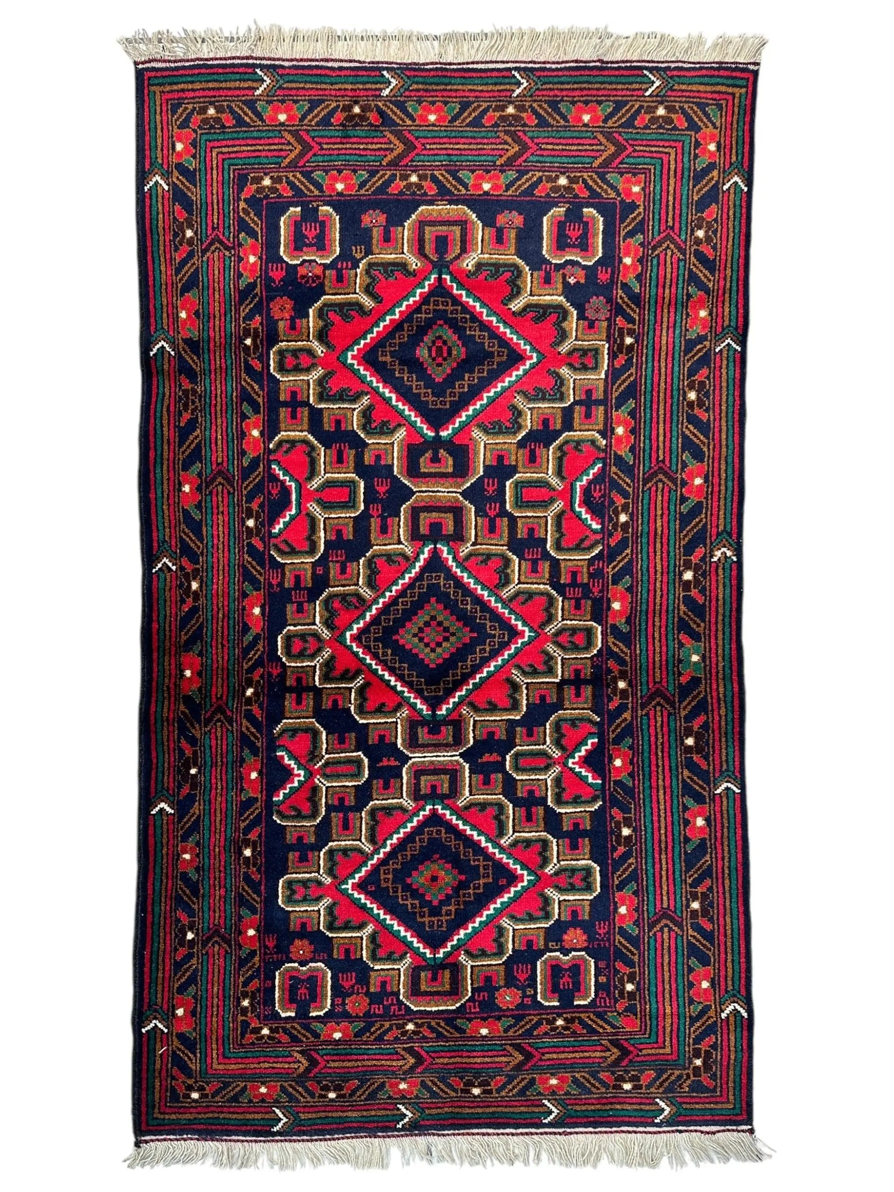 Hand-Knotted Afghani Baluch Wool Rug - 2'10" x 5' Rugistan