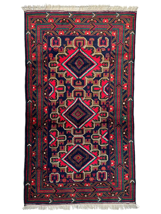Hand-Knotted Afghani Baluch Wool Rug - 2'10" x 5' Rugistan