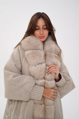 Genuine Polar Fox Boucle Down Coat Alaska® Outerwear Company