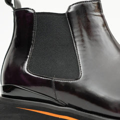 Foil leather Thick-Soled Chelsea Boot 2898 Purple