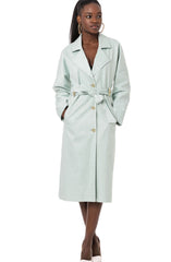 Cotton Blend Belted Trench Coat