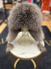 Genuine Silver Fox Fur Genuine Leather Hat