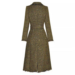 Golden Plaid Trench Coat, Upper East Side | Women - BYMANYC ® New York