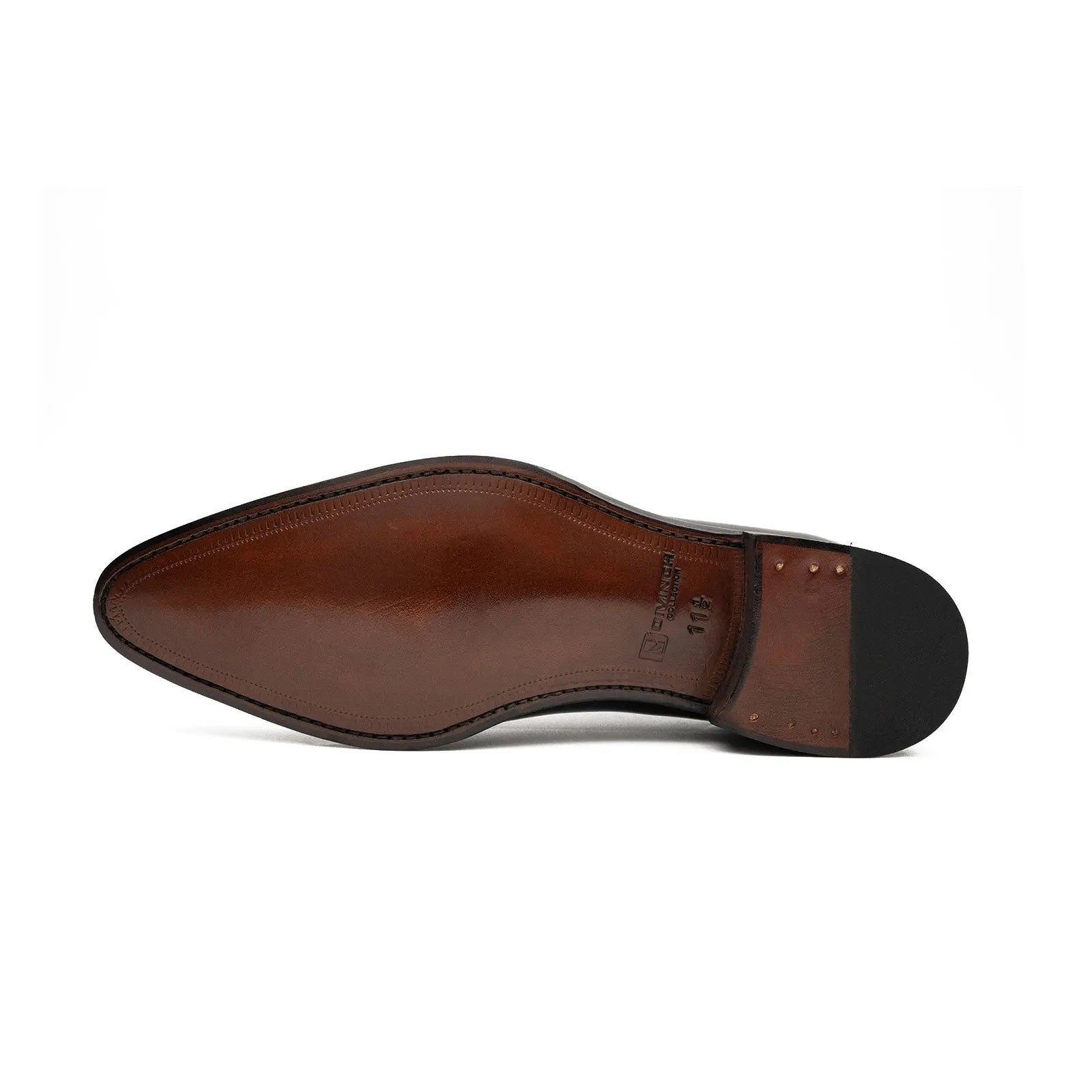 Brown leather shoe sole on a white background