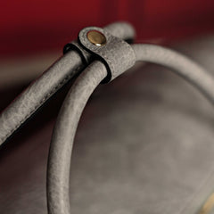 Grey Tumbled Leather Weekender Duffle Bag Sole Premise