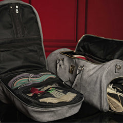 Grey Tumbled Leather Signature Bag Set (Signature Backpack and Duffle Bag) Sole Premise