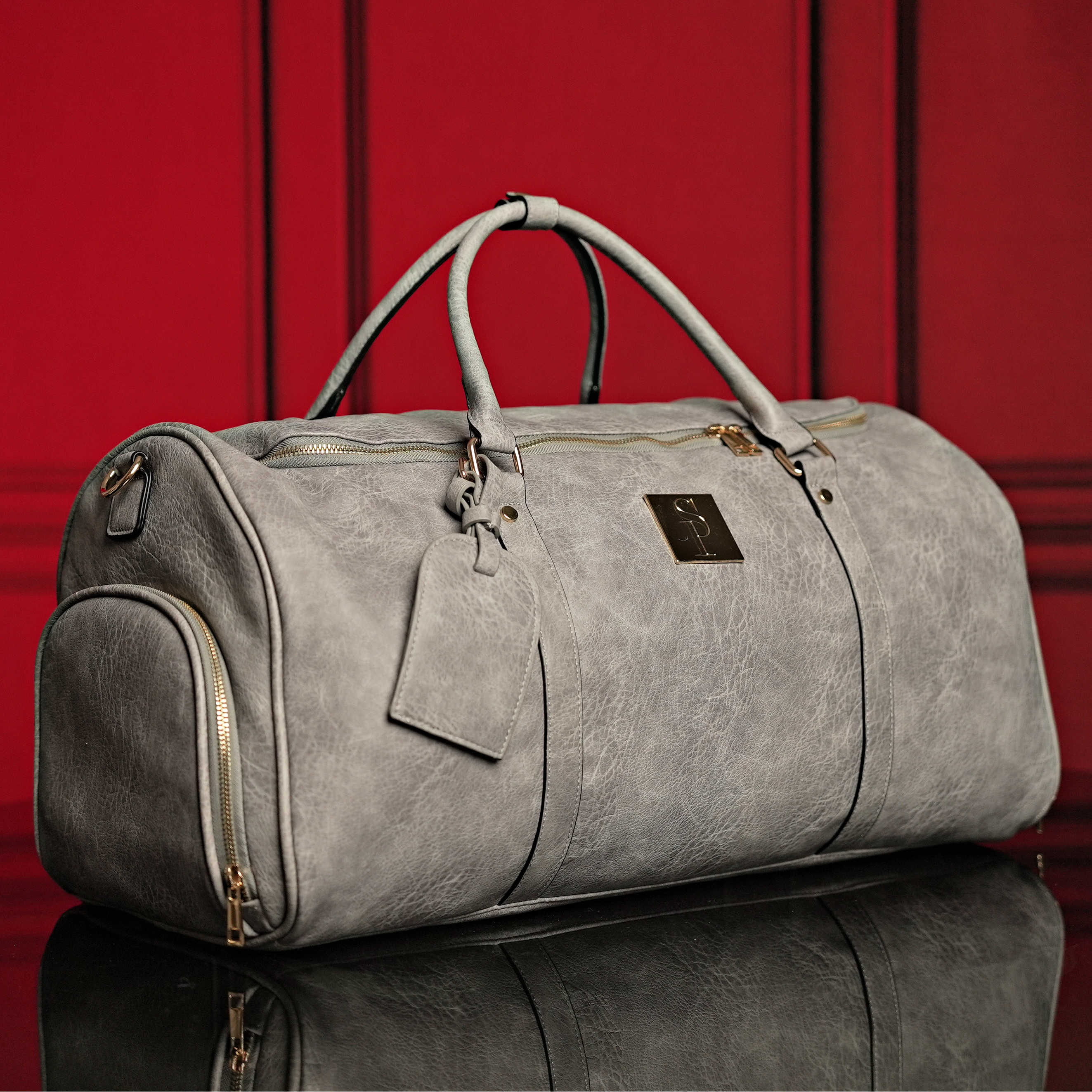 Grey Tumbled Luciano Leather 3 Bag Set Sole Premise