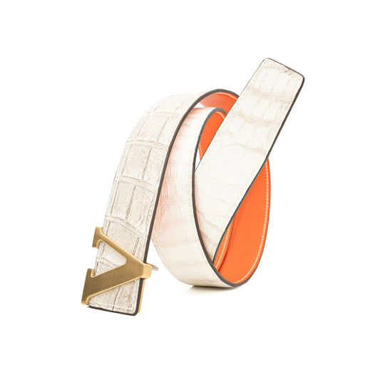 Handcrafted Alligator Leather Belts DVG169