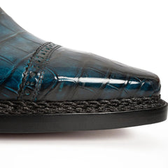 Handmade Nile Crocodile Derby Norwegian Stitch & Silk Lining