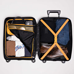 28-inch Black Hardcase Roller Luggage with 360° Wheels & TSA Lock Sole Premise