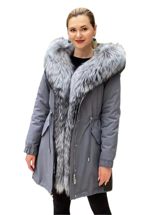 Silver Fox Fur Trim Rabbit Fur Insulated Parka Alaska® Outerwear Company